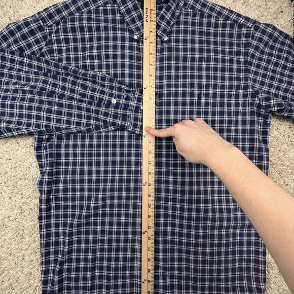 Ralph Lauren Moore Long Sleeve Button Up Shirt Size Large Plaid Blue White - Picture 6 of 9